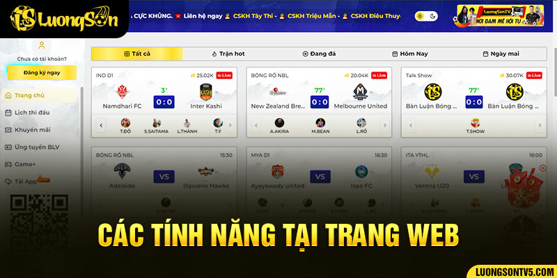 Các tính năng có tại Luongsontv